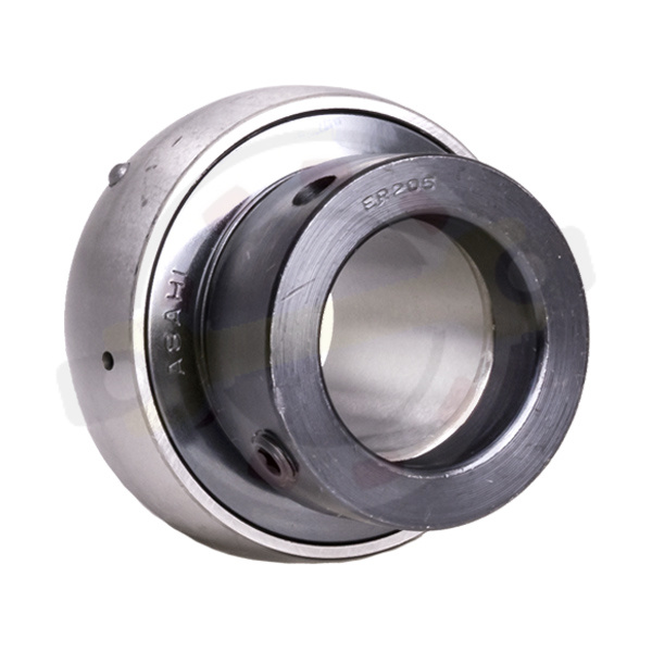 Подшипник 25,4х52х44,4/15 мм, шариковый с круглым отверстием на вал 25,4 мм, сферическое наружное кольцо. Артикул UG205-16+ER (Asahi)