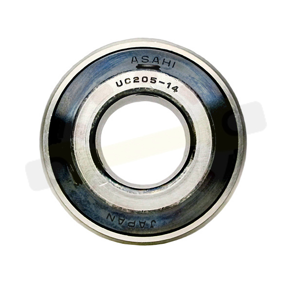 Подшипник 22,225х52х34,1/17 мм, шариковый с круглым отверстием на вал 22,225 мм, сферическое наружное кольцо. Артикул UC205-14 (Asahi) - детальная фотография