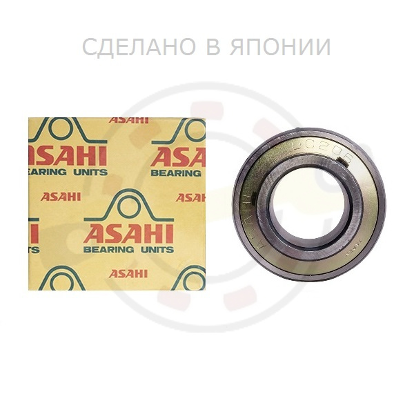 Подшипник 30х62х38,1/19 мм, , шариковый с круглым отверстием на вал 30 мм, сферическое наружное кольцо. Артикул UC206 (Asahi) - детальная фотография