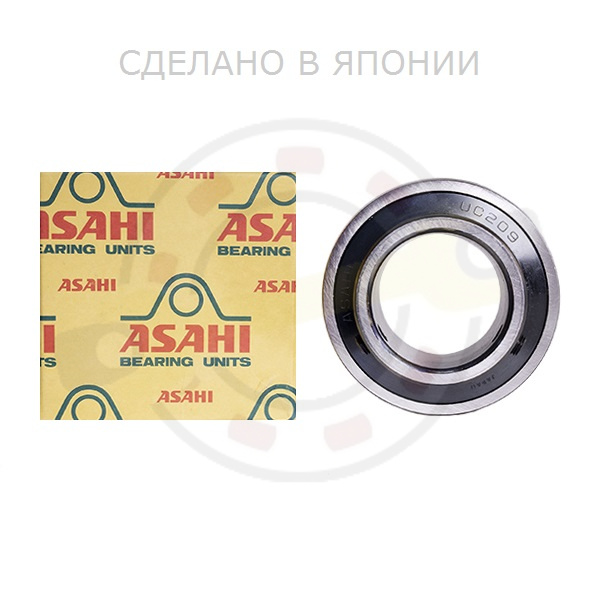 Подшипник 45х85х49,2/22 мм, шариковый с круглым отверстием на вал 45 мм, сферическое наружное кольцо. Артикул UC209 (Asahi) - детальная фотография