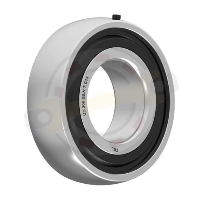 Подшипник 30х62х18 мм, шариковый на вал 30 мм, сферическое наружное кольцо, без отверстия для смазки. Артикул US206-2S.H.T.C18 (1580206) (FKL) - детальная фотография
