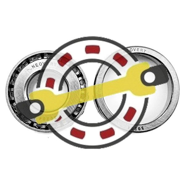 Подшипник 20х47х14/12 мм, конический роликовый однорядный, на вал 20 мм. Артикул 30204 (Neovert) - детальная фотография