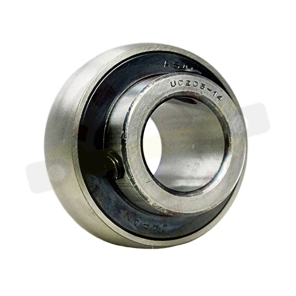 Подшипник 22,225х52х34,1/17 мм, шариковый с круглым отверстием на вал 22,225 мм, сферическое наружное кольцо. Артикул UC205-14 (Asahi)