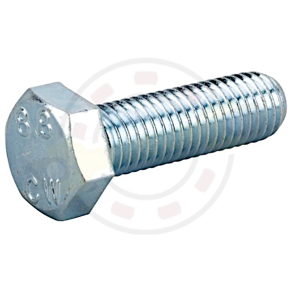 Болт оцинкованный. Резьба M12 мм. Шаг резьбы 1,75 мм. Длина 40 мм. Класс прочности 8.8. Артикул 9331240P001 (Kramp)