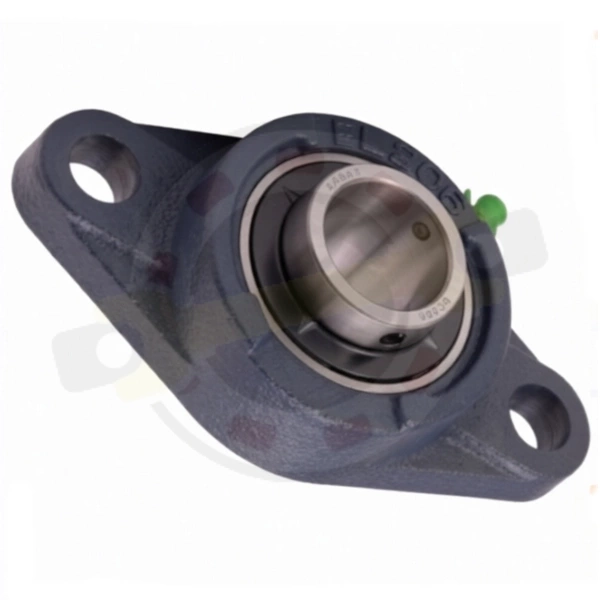 Подшипник с корпусом в сборе на вал 25 мм, овальный чугунный корпус. Артикул UCFL205 (Kabat)