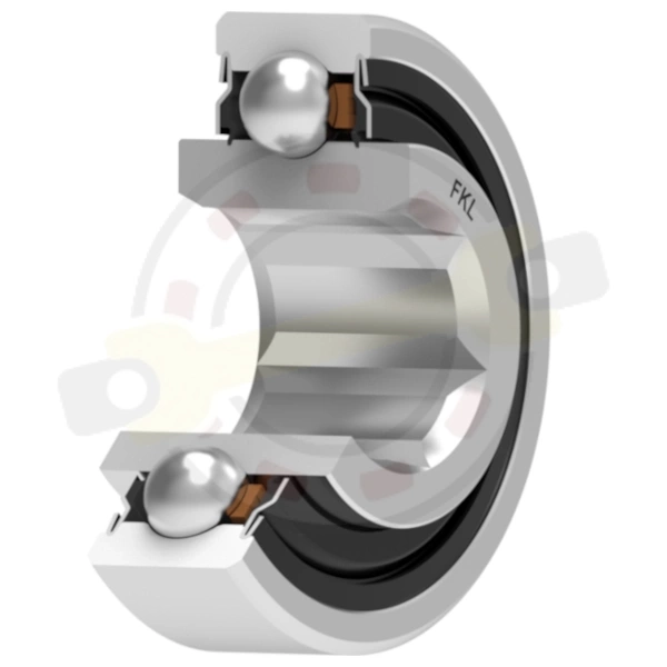 Подшипник шариковый с шестигранным отверстием и цилиндрическим наружным кольцом, размером 25,43х62х24/16. Артикул 206KRR6 (FKL) - детальная фотография