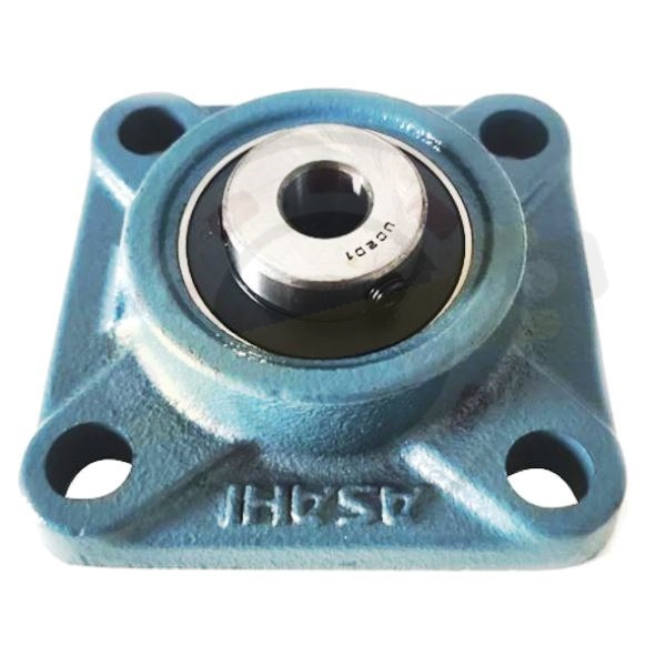 Подшипниковый узел, квадратный чугунный фланец на вал 12 мм. Артикул UCF201 (Asahi) - детальная фотография