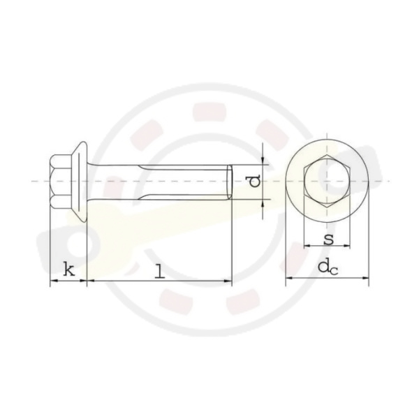 Болт М12х1,75 мм, длина 35 мм. Артикул 1235VR (Kramp) - детальная фотография