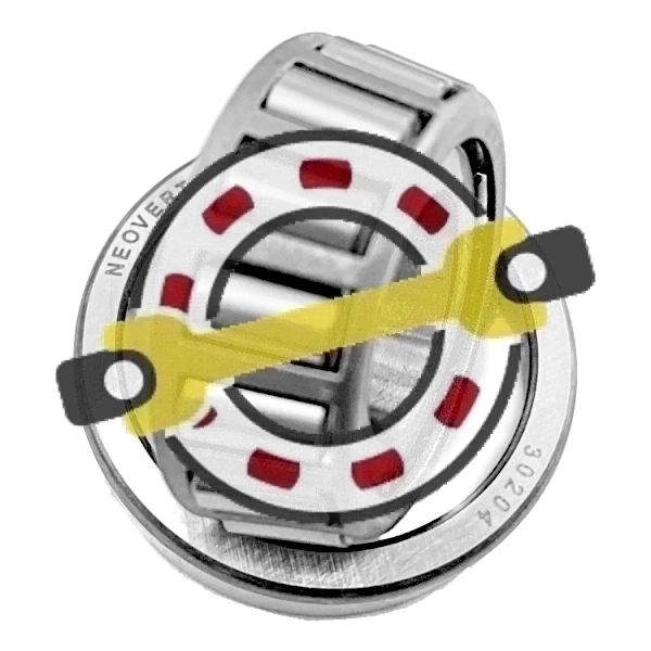 Подшипник 20х47х14/12 мм, конический роликовый однорядный, на вал 20 мм. Артикул 30204 (Neovert) - детальная фотография