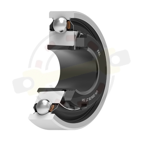 РСМ/подшипник 35х85х35/23 шариковый на вал 35 мм, цилиндрическое наружное кольцо, без смазочного отверстия, уплотнение 2T. Артикул UH209/35-2T.SH (380707) (FKL) - детальная фотография