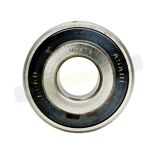 Подшипник 17х47х31/17 мм, шариковый с круглым отверстием на вал 17 мм, сферическое наружное кольцо. Артикул UC203 (Asahi) - детальное фотография