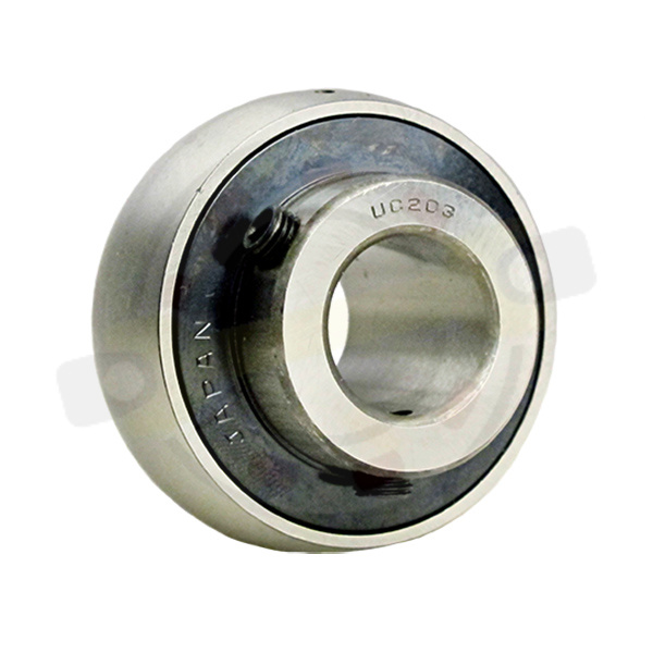 Подшипник 17х47х31/17 мм, шариковый с круглым отверстием на вал 17 мм, сферическое наружное кольцо. Артикул UC203 (Asahi)