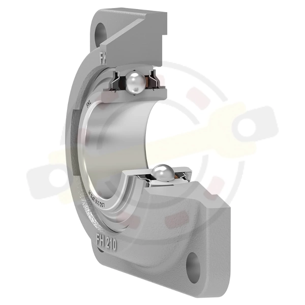 Сверхпрочный подшипниковый узел на вал 50 мм, без отверстия для смазки, высота корпуса 35,5 мм. Артикул LSQFH210-2PB.H (FKL) - детальная фотография