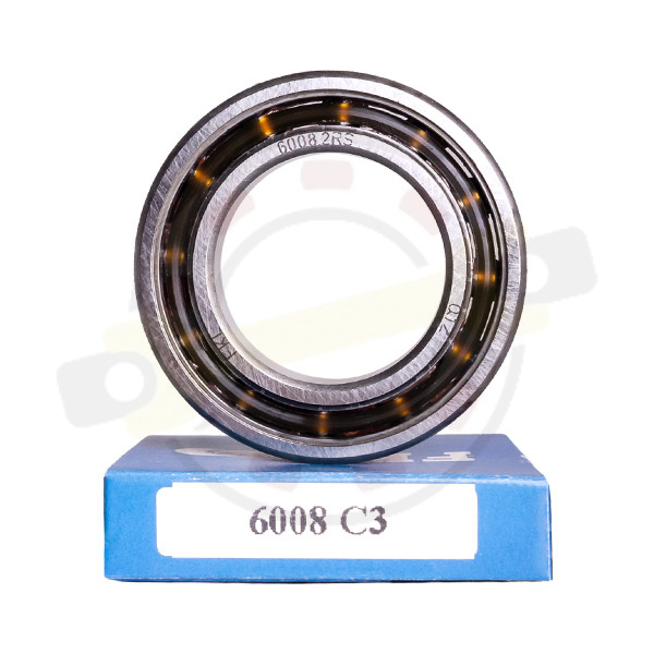 Подшипник 40х68х15 мм, шариковый однорядный на вал 40 мм, открытый, увеличен тепловой зазор. Артикул 6008С3 (FKL) - детальная фотография
